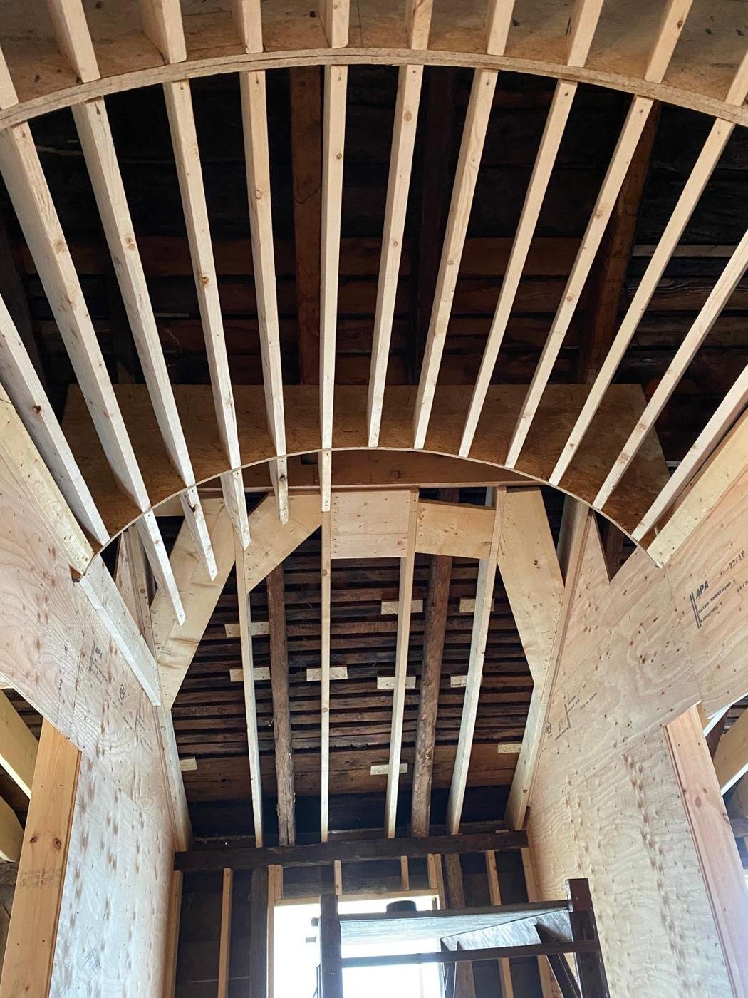 Curved ceiling framing by Tigre General Construction, Dutchess County NY